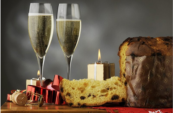 Panettone e spumante