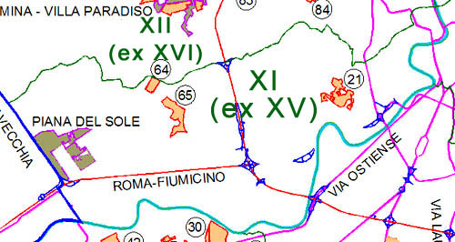 Mappa Zone O Municipio Quindicesimo