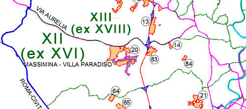 Mappa Zone O Municipio Sedicesimo