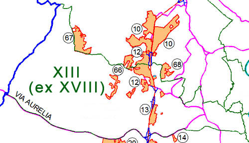 Mappa Zone O Municipio Diciottesimo