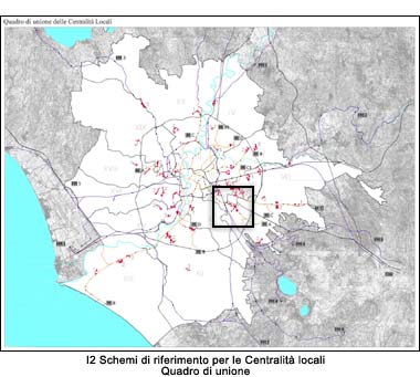 Schemi di riferimento per le Centralità locali - Quadro d'unione